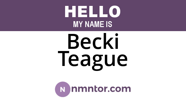 Becki Teague