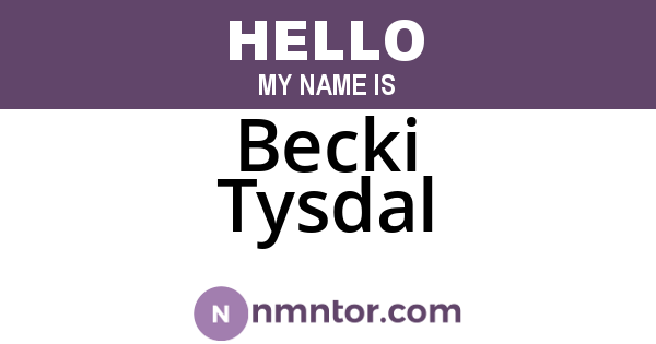Becki Tysdal