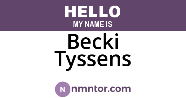 Becki Tyssens