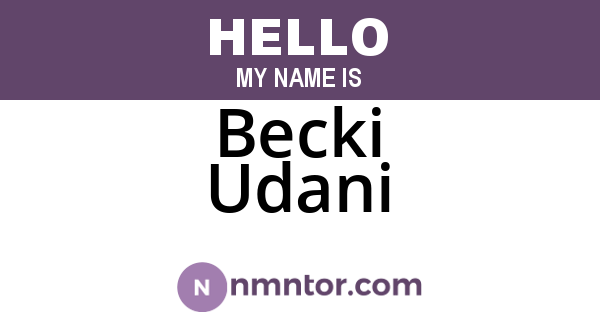 Becki Udani