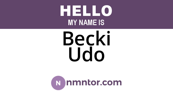 Becki Udo
