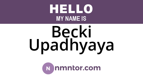 Becki Upadhyaya