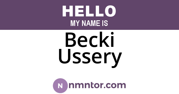 Becki Ussery
