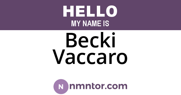 Becki Vaccaro