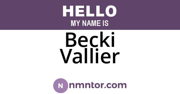 Becki Vallier