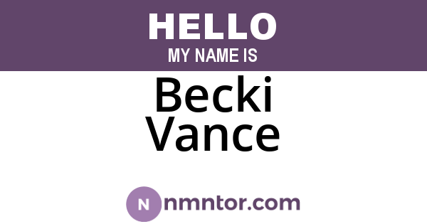 Becki Vance