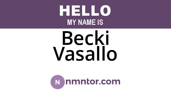 Becki Vasallo