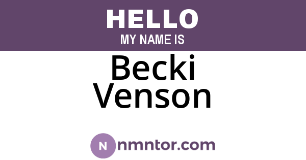 Becki Venson