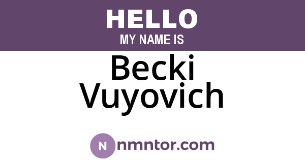 Becki Vuyovich