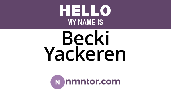 Becki Yackeren