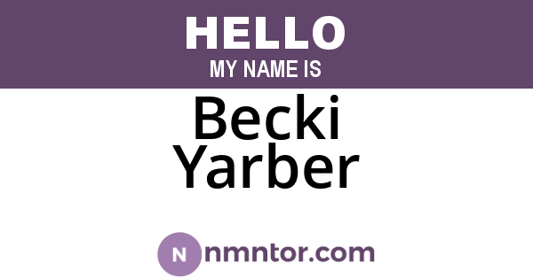 Becki Yarber