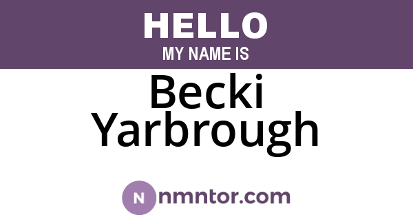Becki Yarbrough