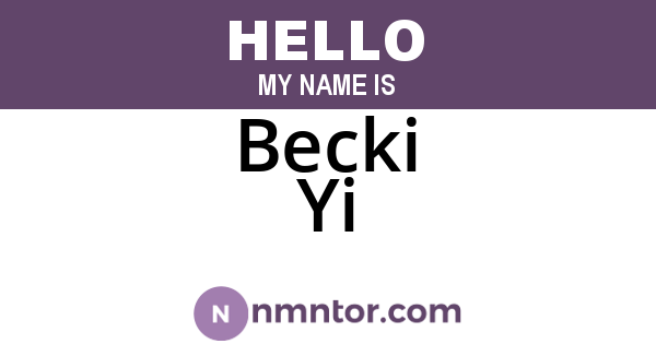 Becki Yi