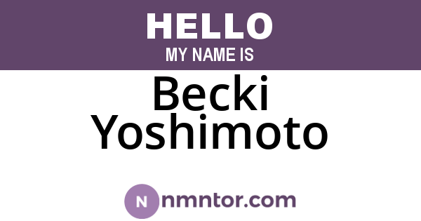 Becki Yoshimoto