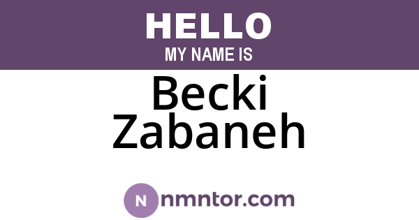 Becki Zabaneh