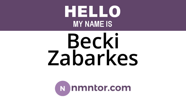 Becki Zabarkes