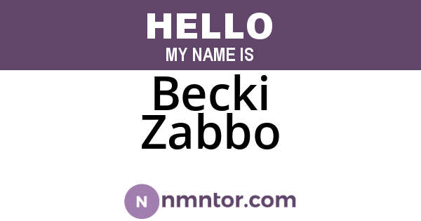 Becki Zabbo
