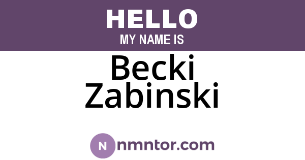 Becki Zabinski