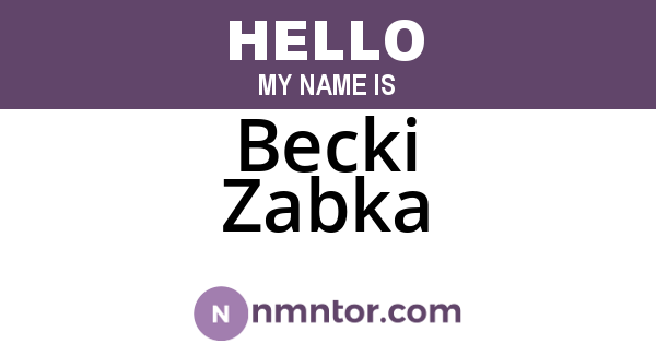 Becki Zabka