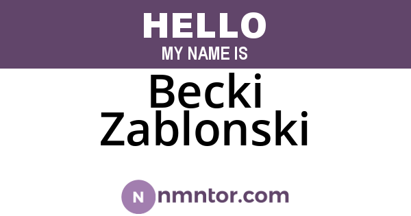 Becki Zablonski