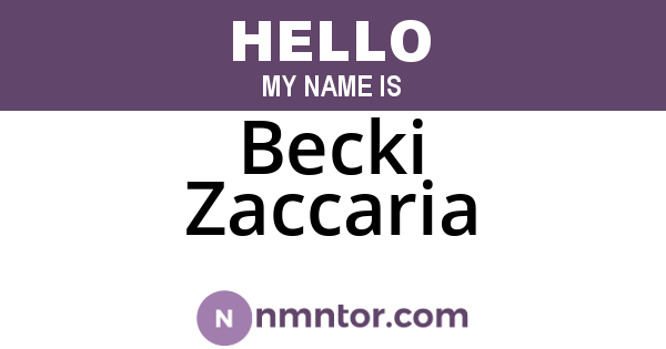Becki Zaccaria