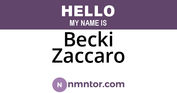 Becki Zaccaro
