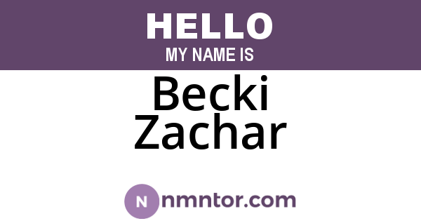 Becki Zachar