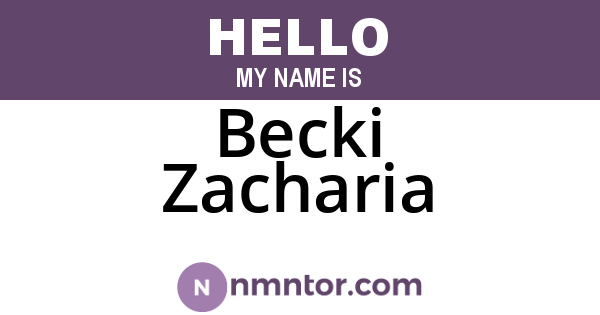 Becki Zacharia