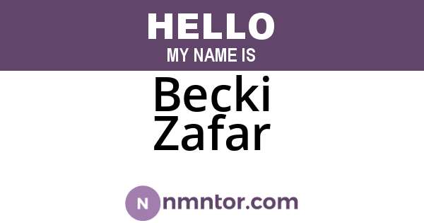 Becki Zafar
