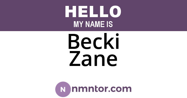 Becki Zane