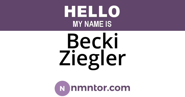 Becki Ziegler