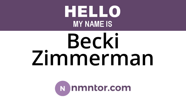 Becki Zimmerman