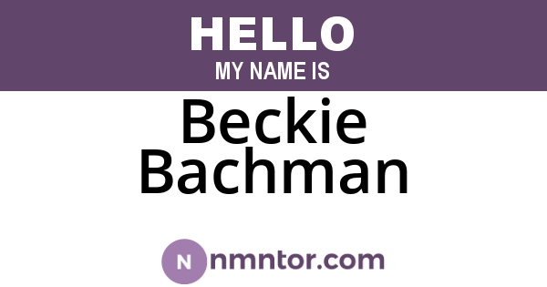 Beckie Bachman
