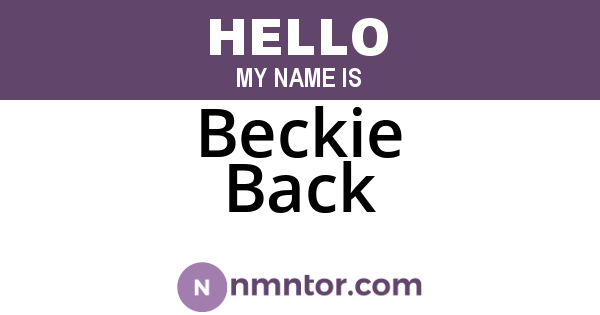 Beckie Back