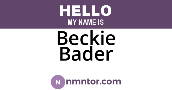 Beckie Bader