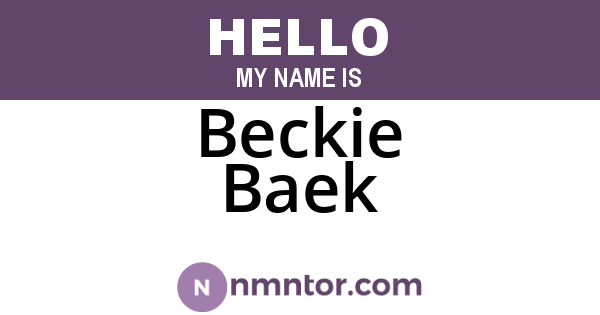Beckie Baek
