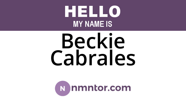 Beckie Cabrales