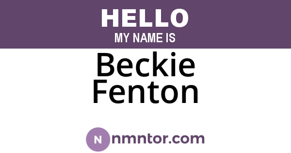 Beckie Fenton