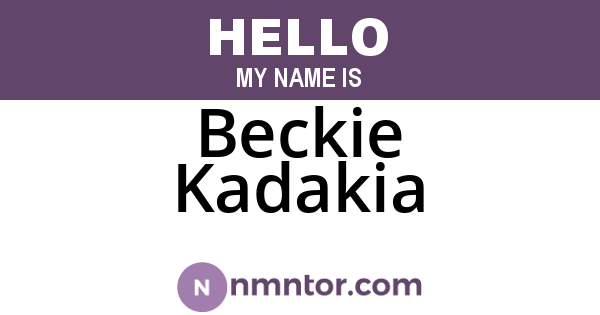 Beckie Kadakia