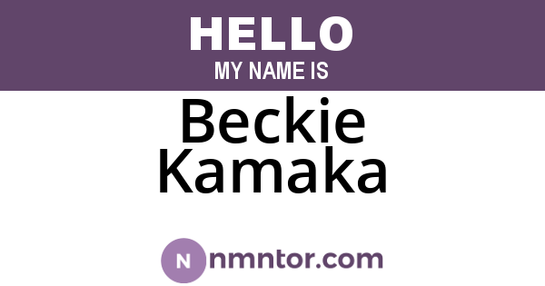 Beckie Kamaka