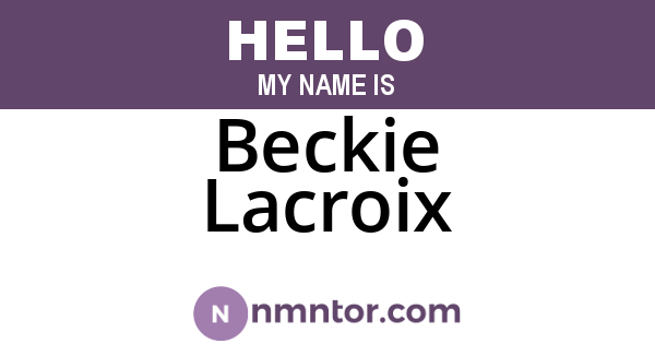 Beckie Lacroix