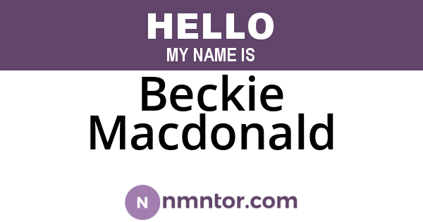 Beckie Macdonald