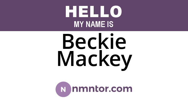Beckie Mackey