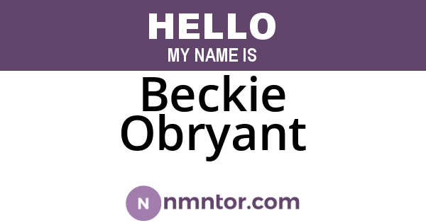 Beckie Obryant