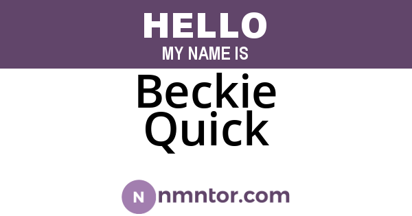 Beckie Quick
