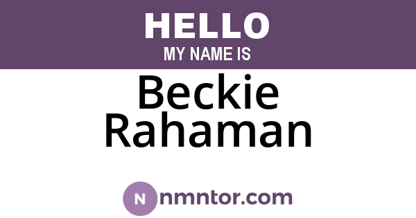 Beckie Rahaman