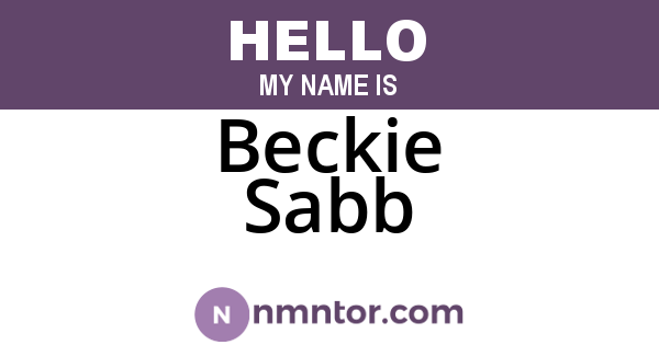 Beckie Sabb