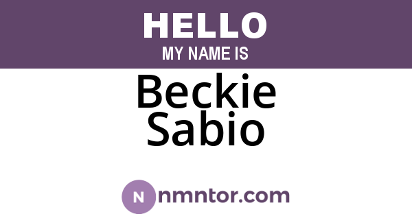 Beckie Sabio