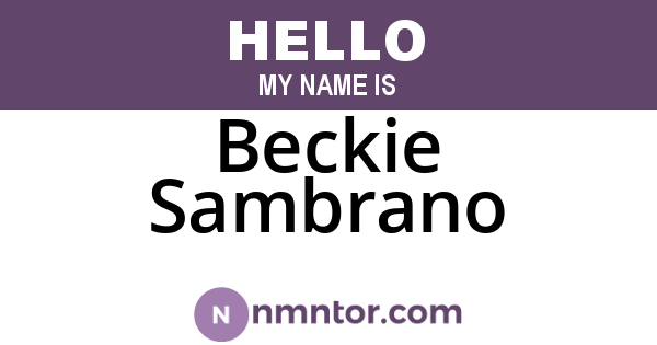 Beckie Sambrano