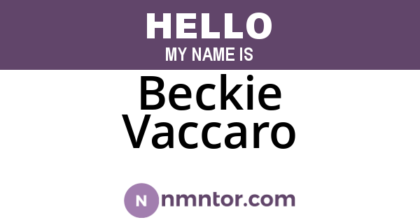 Beckie Vaccaro